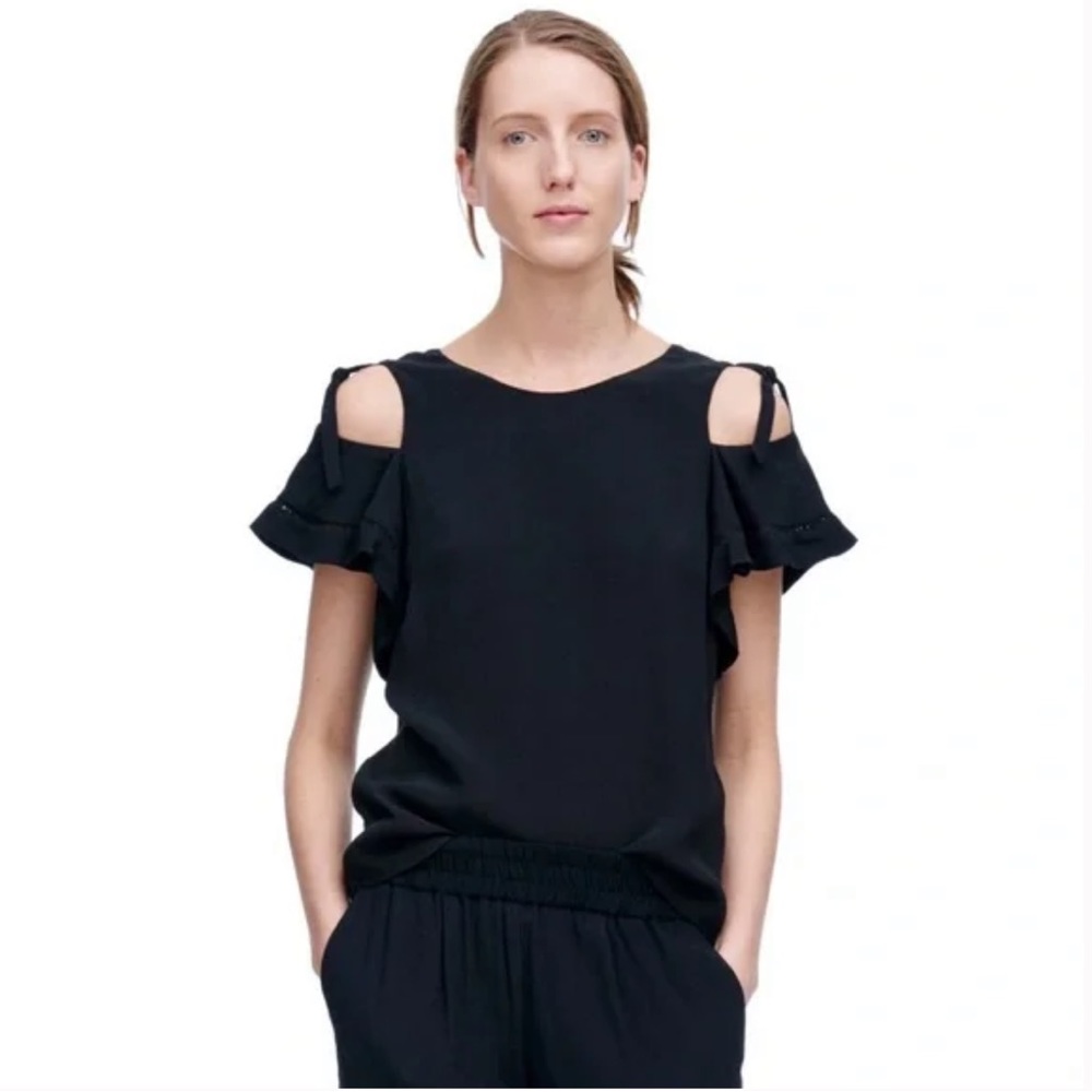 Rebecca Taylor short sleeve black top
